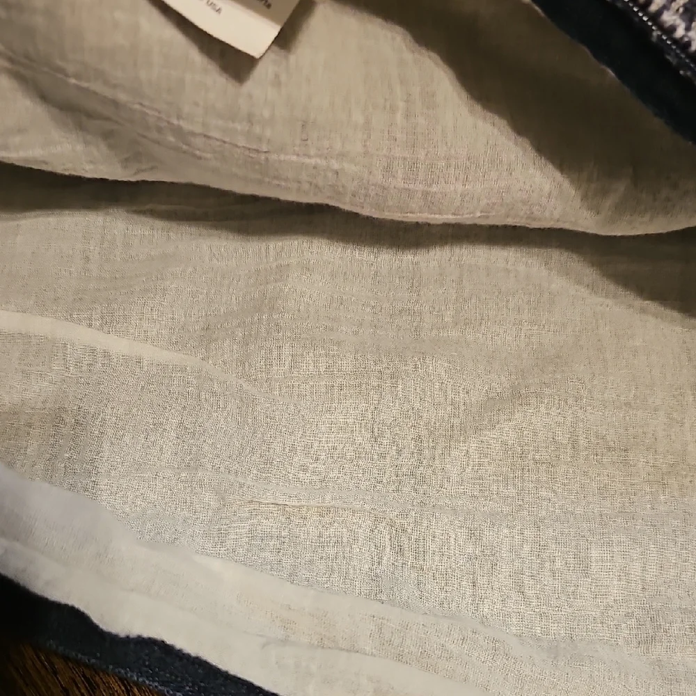 Crate&Barrel Deep Indigo Plaid Duvet Set Of 3 - Picture 4 of 6